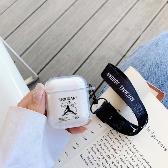 Airpods Gen 1 & 2 Sports White Case with Holder - Picture 1 of 2